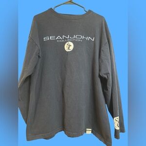 Sean John Men's Charcoal Long Sleeve Tee